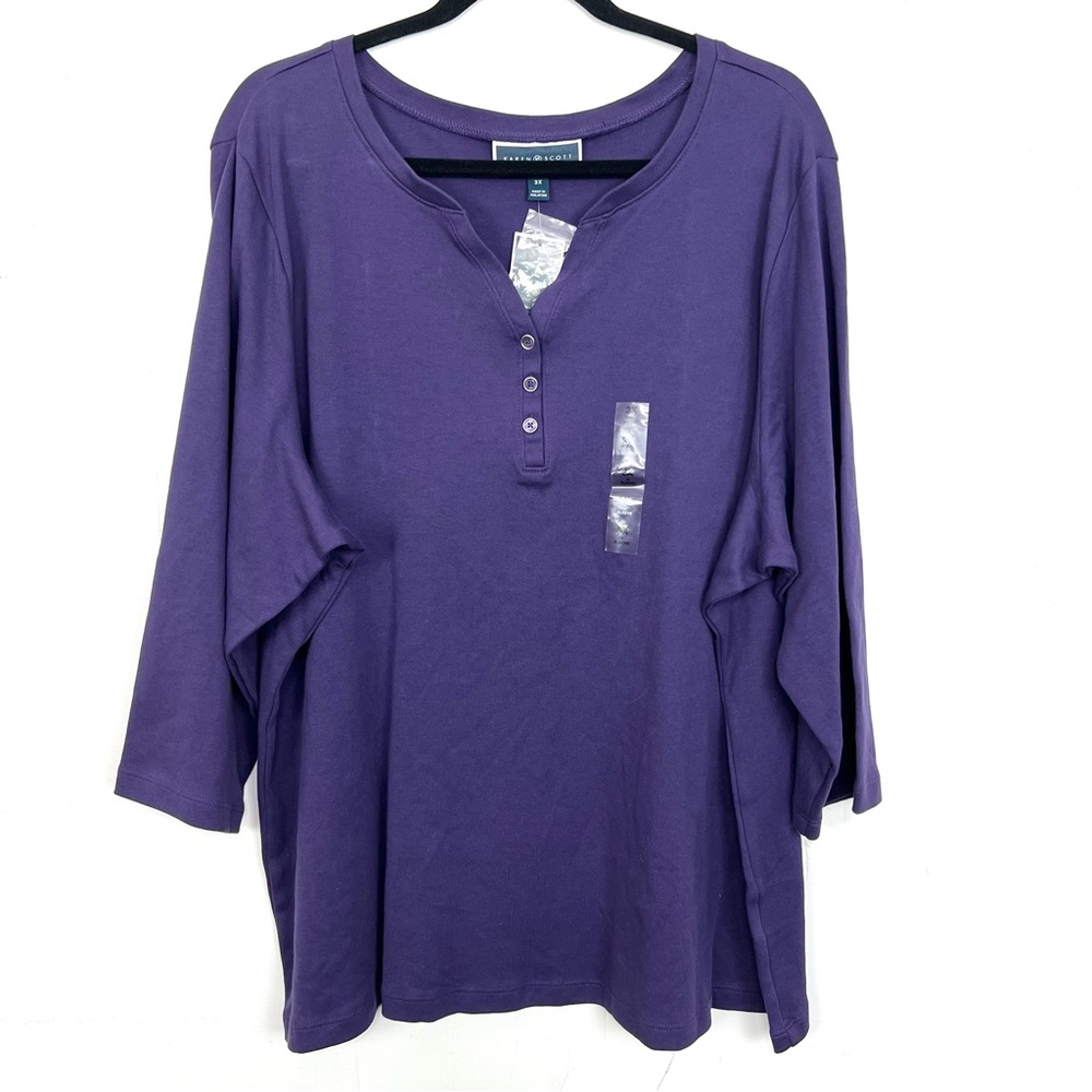 Karen Scott Purple‎ Women's Top